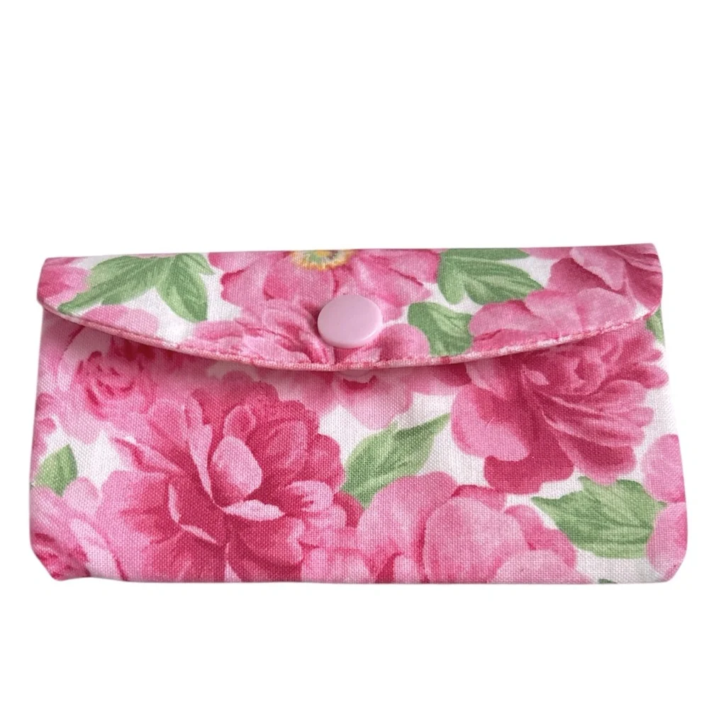 Hand Crafted Colorful Floral Lipstick Cozy Pocket Holder Fabric 100% Cotton